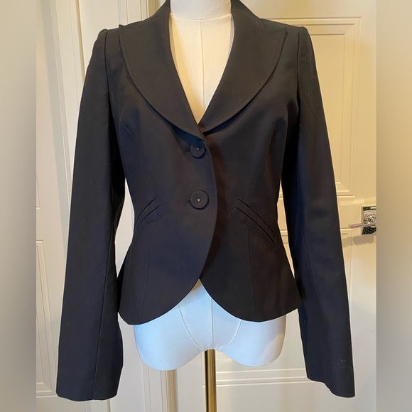 Rebecca Taylor Black Tailored Blazer Size 8 Silk Lined